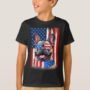 French Bulldog America Flag 4th Of July Usa Patrio T-Shirt