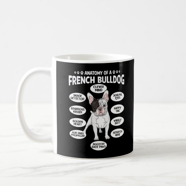French Bulldog Anatomy Humour Frenchie Puppy Coffee Mug (Left)
