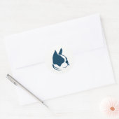 French bulldog and a cat classic round sticker (Envelope)