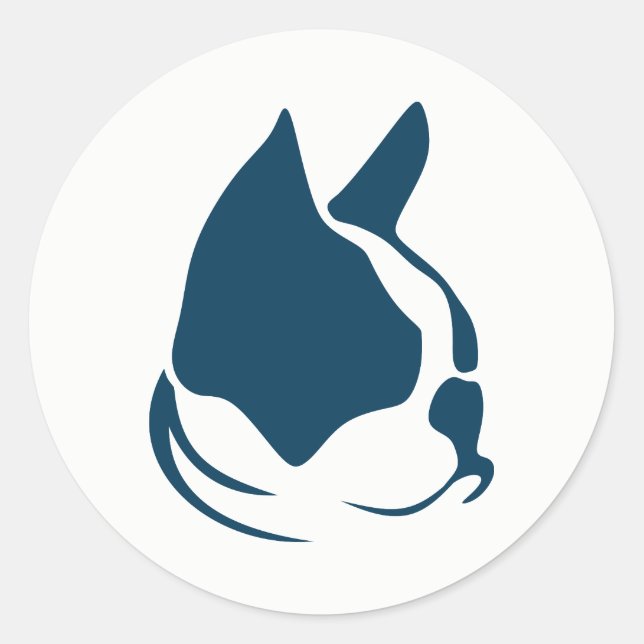 French bulldog and a cat classic round sticker (Front)