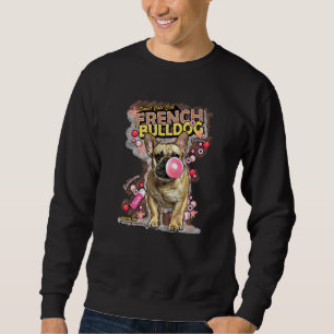 French Bulldog And Candy Frenchie Dog Puppy  Anima Sweatshirt
