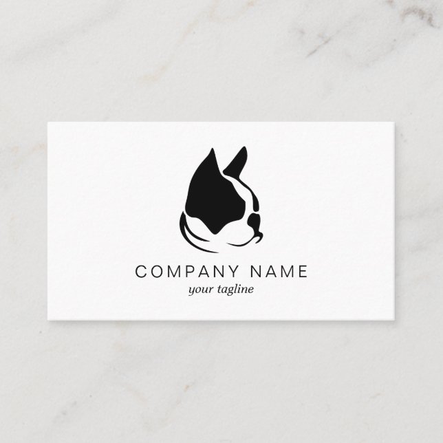 French Bulldog and Cat Business Card (Front)