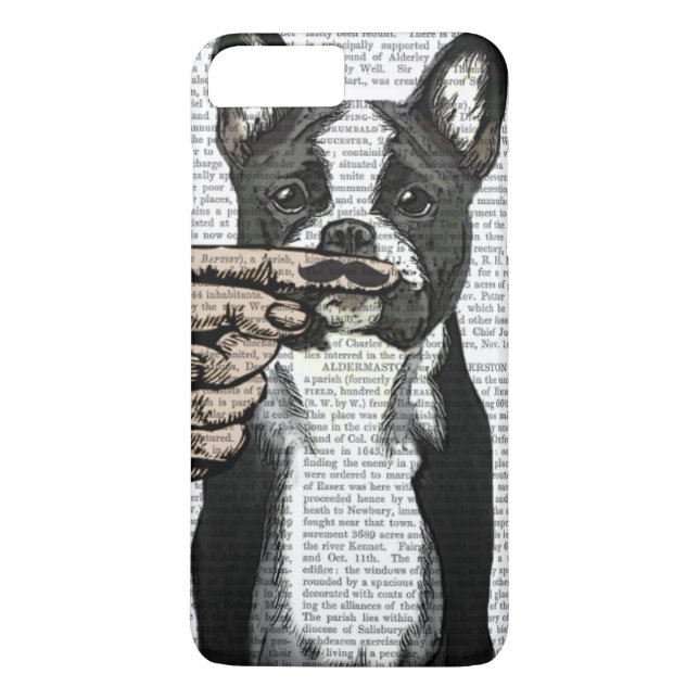 French Bulldog and Finger Moustache Case-Mate iPhone Case (Back)