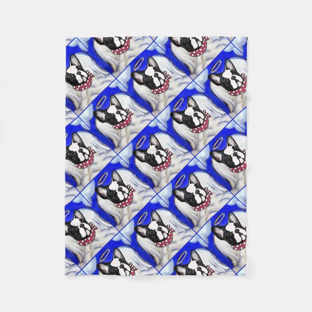French Bulldog Angel Fleece Blanket (Front)