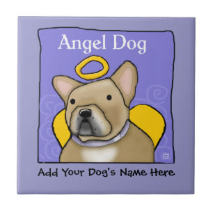 French Bulldog Angel Personalize Ceramic Tile