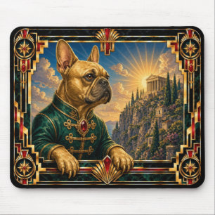 French Bulldog, Art Deco Dog Mouse Pad