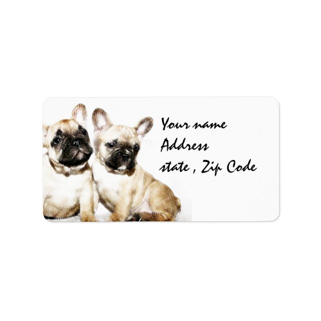 French Bulldog art Label (Front)