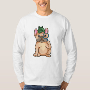 French bulldog as Detective with Magnifying glass T-Shirt