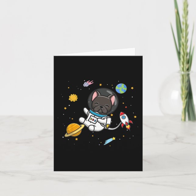 French Bulldog Astronaut  Card (Front)