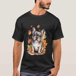 French Bulldog Autumn Leaves Cute Dog Lovers Men W T-Shirt