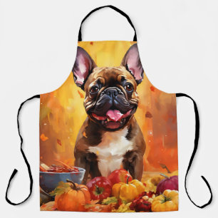 French Bulldog Autumn Thanksgiving Apron
