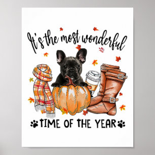 French Bulldog Autumn Thanksgiving Its The Most Wo Poster