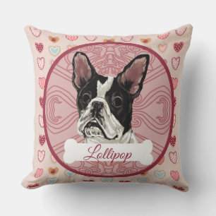 French Bulldog B&W Personalize Valentine Pillow