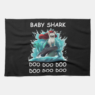 French Bulldog   Baby Shark Doo Doo Doo Kitchen Towel