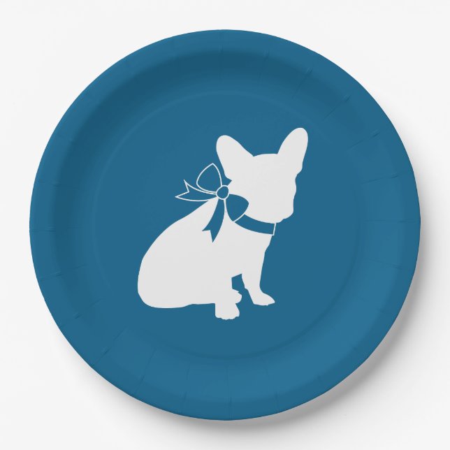 French Bulldog Baby Shower Frenchie Frenchy Paper Plate (Front)