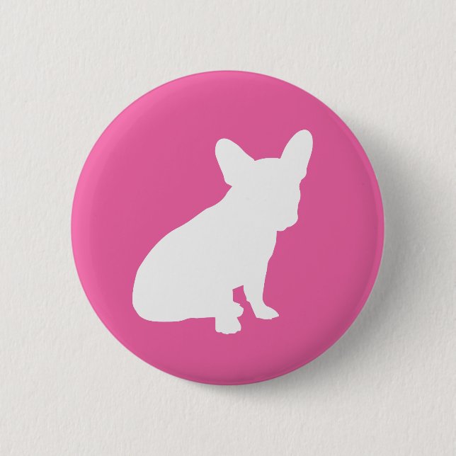 French Bulldog Baby Shower Frenchie Pink 2 Inch Round Button (Front)