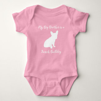 French Bulldog Baby Shower Frenchie Pink Baby Bodysuit