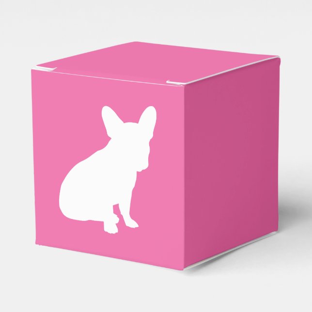 French Bulldog Baby Shower Frenchie Pink Favor Box (Front Side)