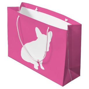 French Bulldog Baby Shower Frenchie Pink Large Gift Bag