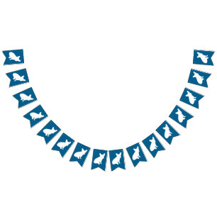 French Bulldog Baby Shower Frenchy Frenchie Blue Bunting Flags