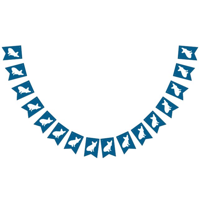 French Bulldog Baby Shower Frenchy Frenchie Blue Bunting Flags (All)