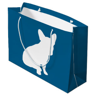 French Bulldog Baby Shower Frenchy Frenchie Blue Large Gift Bag