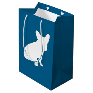 French Bulldog Baby Shower Frenchy Frenchie Blue Medium Gift Bag