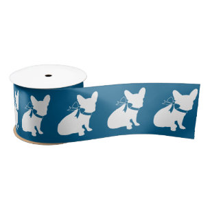 French Bulldog Baby Shower Frenchy Frenchie Blue Satin Ribbon