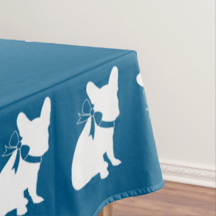 French Bulldog Baby Shower Frenchy Frenchie Blue Tablecloth