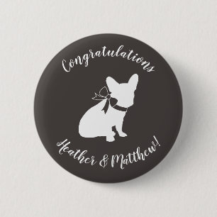 French Bulldog Baby Shower Grey 2 Inch Round Button