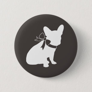 French Bulldog Baby Shower Grey 2 Inch Round Button
