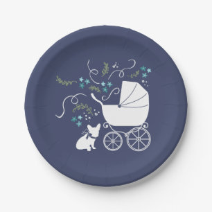 French Bulldog Baby Shower Plates