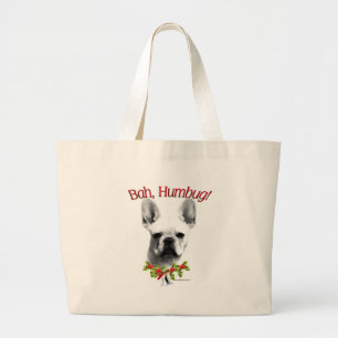 French Bulldog Bah Humbug Large Tote Bag