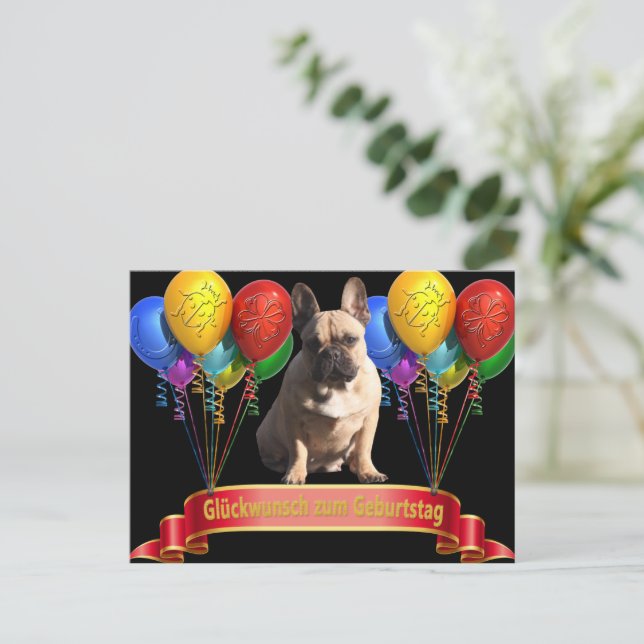 French Bulldog balloon Postcard (Standing Front)