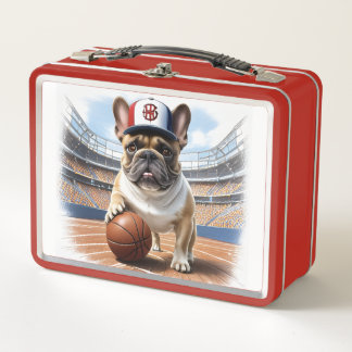 French Bulldog Basketball Bulldog Father's Day Metal Lunch Box