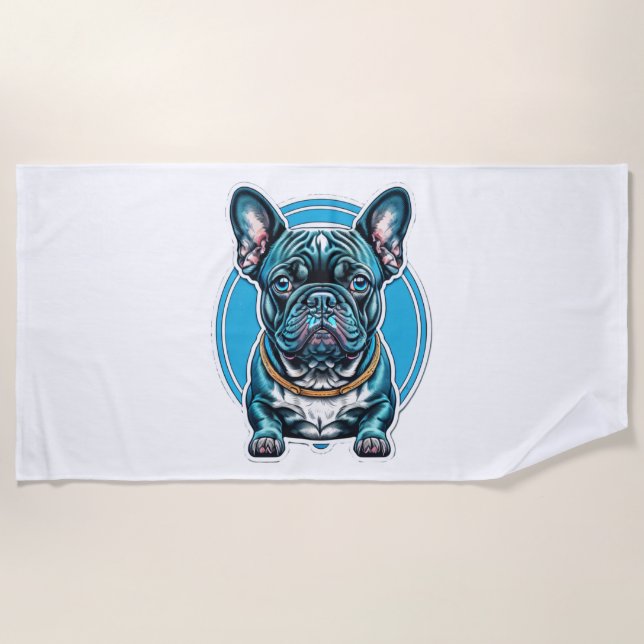 French Bulldog Beach Towel (Front)