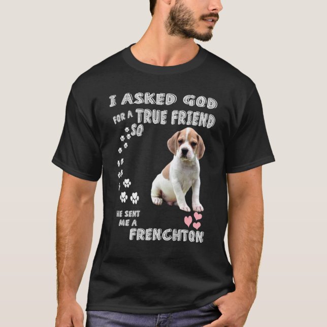 French Bulldog Beagle Mix Dog Mom Dad Costume Cute T-Shirt (Front)
