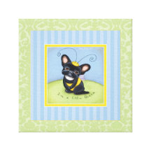 French Bulldog Bee Canvas Prints