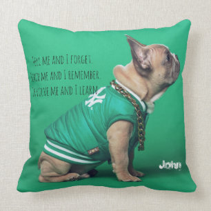 French Bulldog Best Quote Personalized Name Throw Pillow