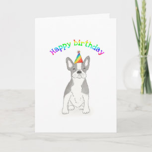 French bulldog birthday card
