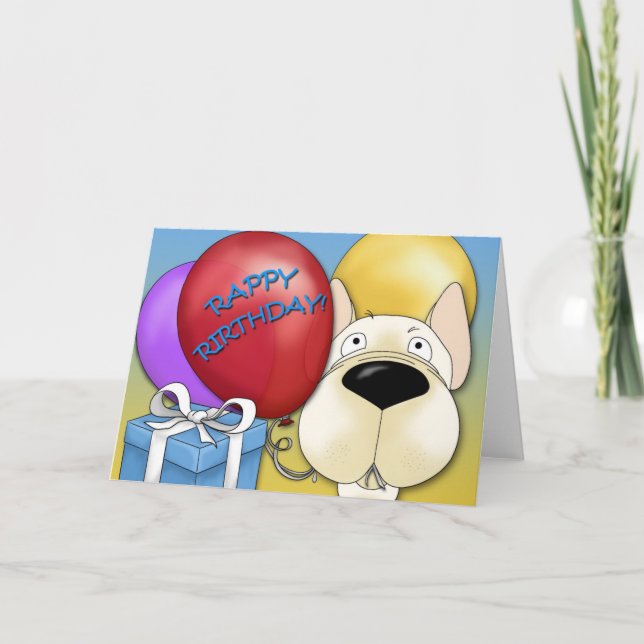 French Bulldog Birthday Card (Front)