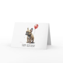French Bulldog Birthday Card - Frenchie Card 