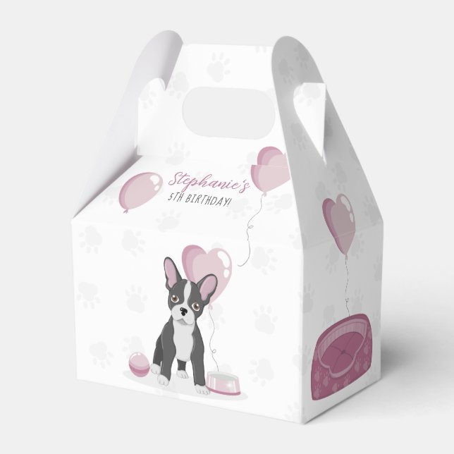 French Bulldog Birthday Favor Box (Back Side)