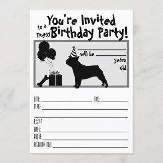 French Bulldog Birthday Invitation