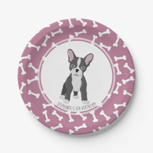 French Bulldog Birthday Paper Plate