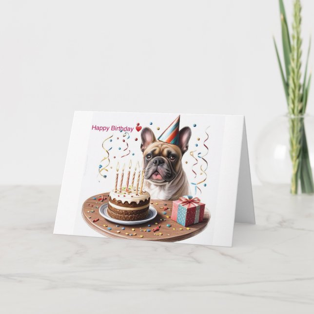 French Bulldog Birthday Sign Bulldog Invitation (Front)