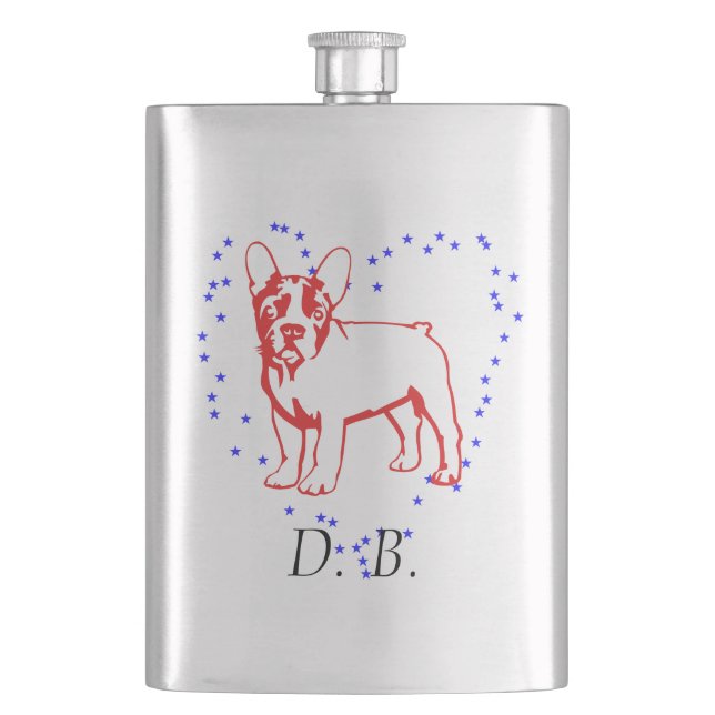 French Bulldog black Hip Flask (Front)