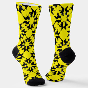 French Bulldog black white graphical pattern Socks