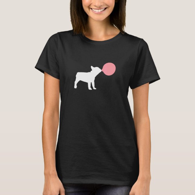 French Bulldog Blowing Bubble T-Shirt (Front)