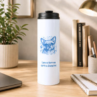 French Bulldog blue lineart doodle frenchie